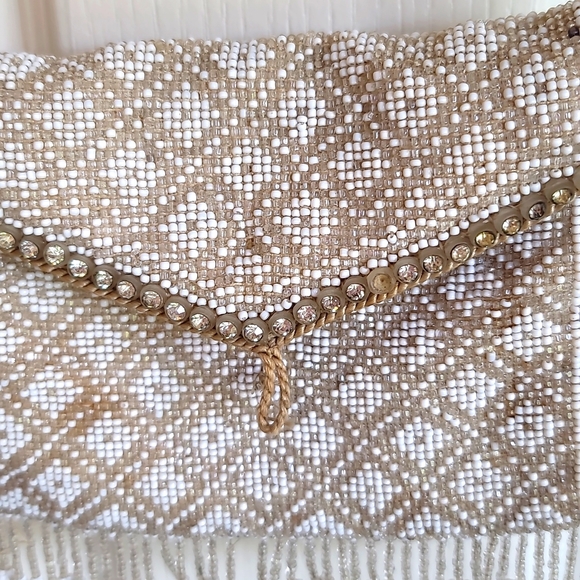 Antique Beaded Diamond Patterned Evening Bag - Picture 4 of 13